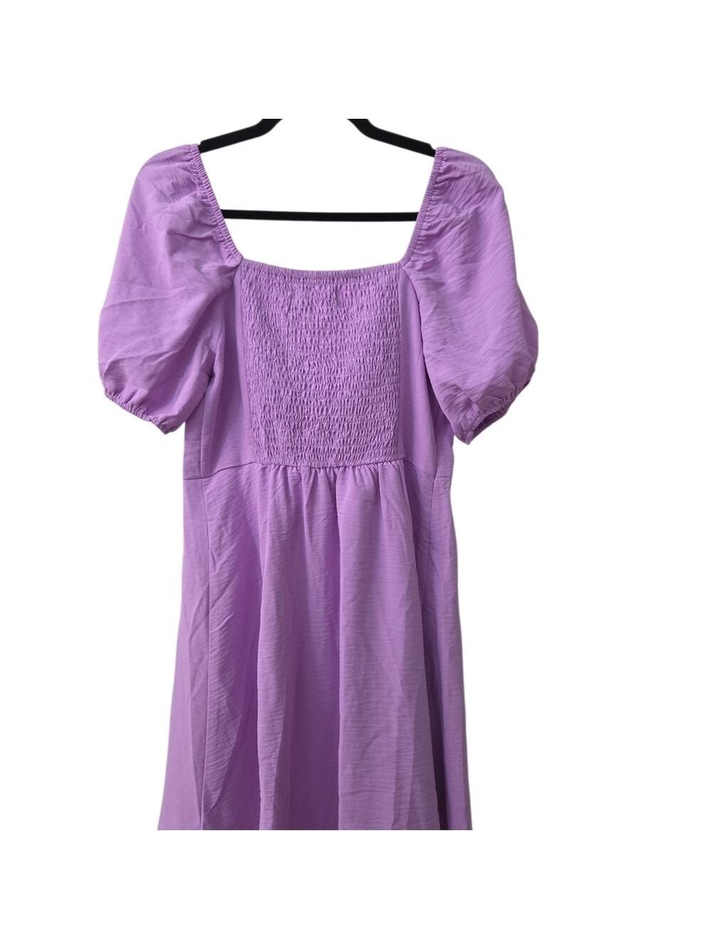 Dokotoo Lilac Puff Sleeve Tie Front Mini Dress Medium - Picture 4 of 8